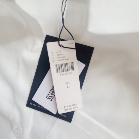 NEW 4th + Reckless Anthropologie Top L White Button-Front Silky Bodysuit Blouse - Picture 7 of 10